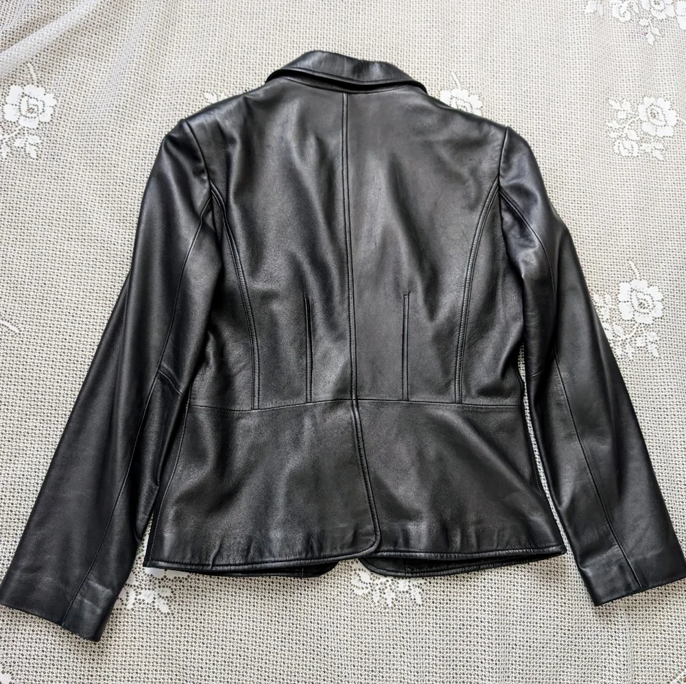 Bernardo Moto Leather Jacket Black Fitted Modern - Picture 5 of 7